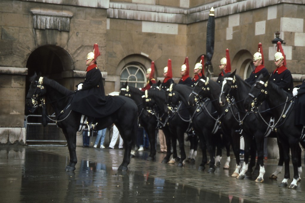 Manly Men wear their uniforms with pride and purpose, Manly horses too. London 1989- challen