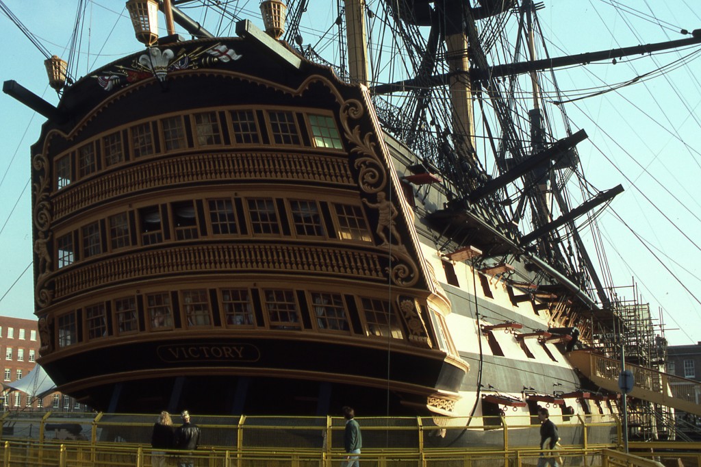 HMS Victory in Portsmouth Naval Shipyard -1989 photo by Challen Yee