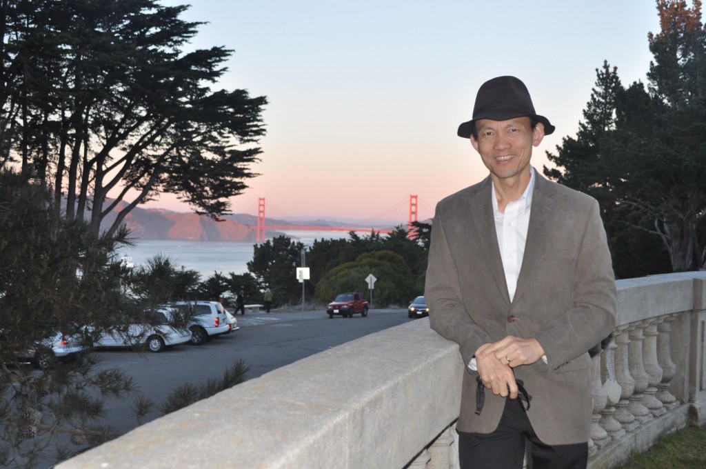 Outside the Legion of Honor with the Golden Gate as a backdrop (1-5-14) photo by Leona Yee