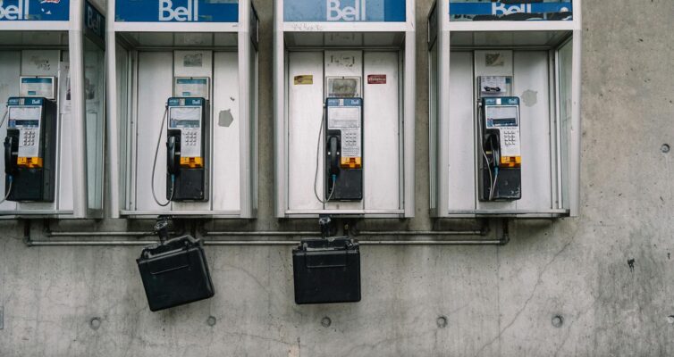 old public phones in city