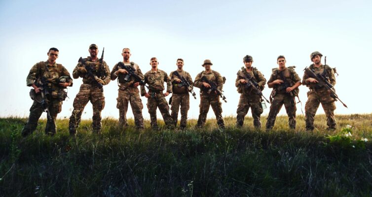 soldiers standing on a field