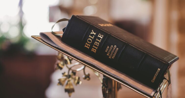 holy bible on stand